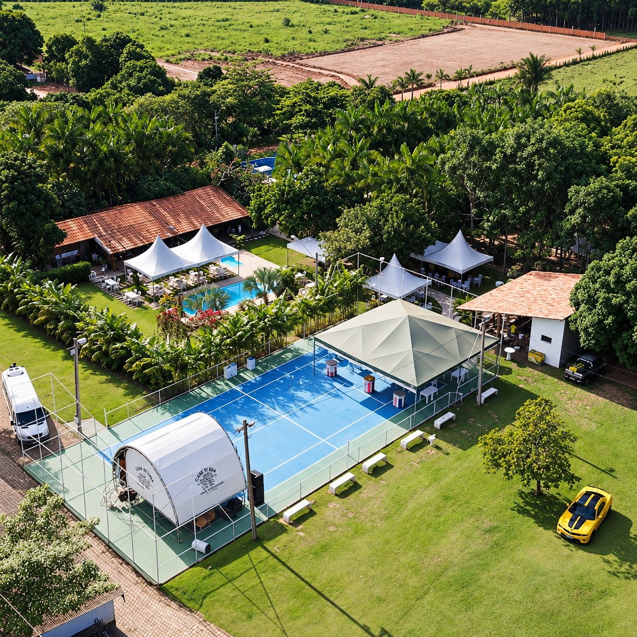 Vista aérea do Açaí Tênis Clube